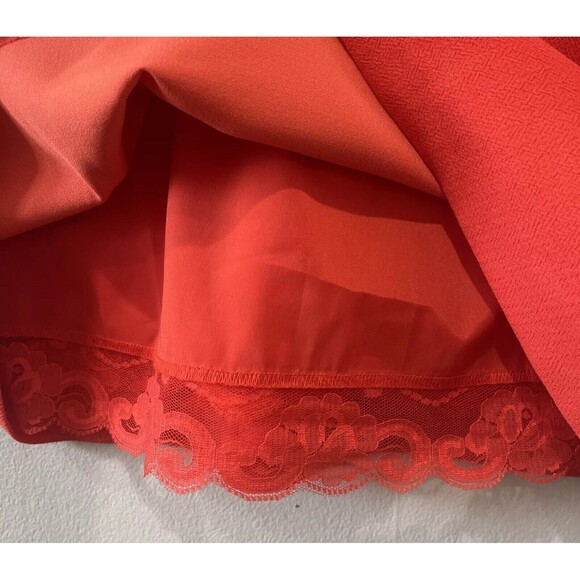 Trina Turk Mini Dress Women’s 6 Charleston Ruffle Orange Flutter Sleeve Colorful - Picture 5 of 10